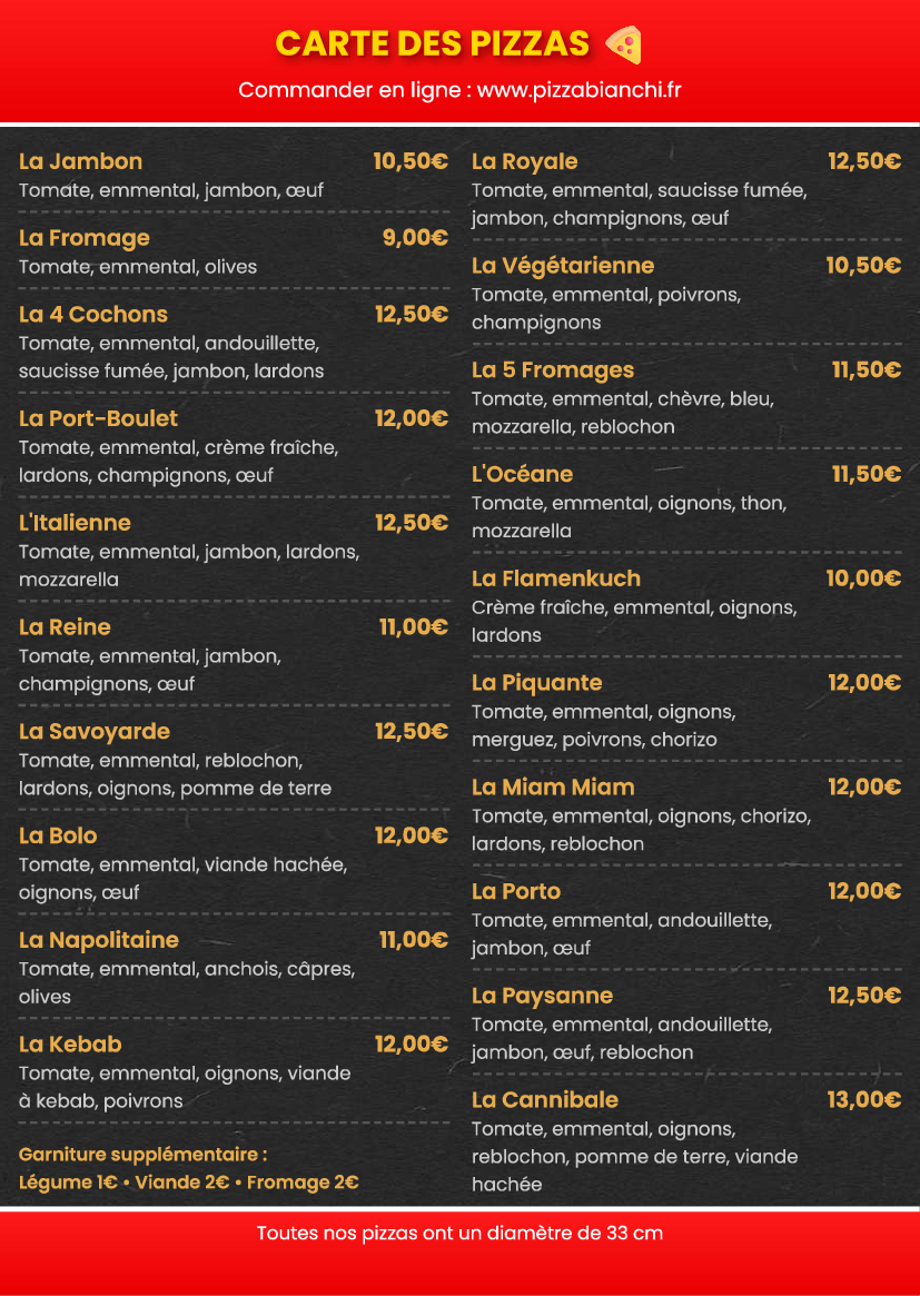 Flyer Pizza Bianchi Verso